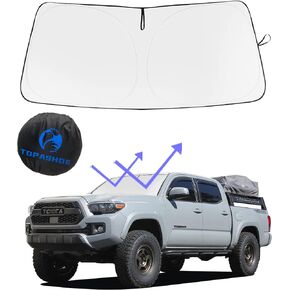 Tacoma Windshield Sunshade Compatible with 2023 2022 2021 2020 2019 2018 2017 2016 Toyota Tacoma 2Dr 4Dr Pickup - Double Layer Foldable Front Sun Shield Protector