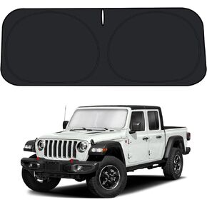 KUST Windshield Sun Shade for 2020-2024 Jeep Gladiator(JT) Accessories,Sport,Sport S,Overland Rubicon Pickup(NO Sensor)Window Sunshade Sun Visor Protector Foldable Blocks UV Rays Keep Your Car Cooler