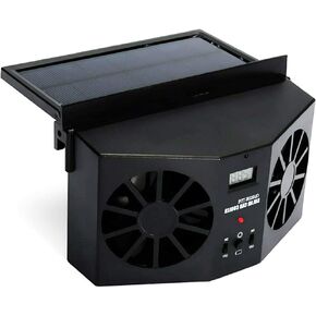 Car Solar Powered Exhaust Fan,Air Flow Window Fans,Solar Powered Exhaust Fan 2W (Black) in Kuwait