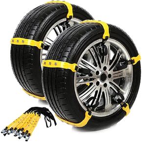 Snow Chains, Snow Tire Chains Car Anti Slip Adjustable Anti-Skid Chains Car Tire Snow Chains for Car/SUV 10Pcs (Yellow-1) Truck Width 7.3"-11.7"(185mm-295mm) in Saudi Arabia
