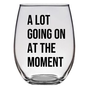 A Lot Going On At The Moment - Fan Gift Swifty Lyrics Sayings Merch Obsessed Swiftey Present - Premium 21oz Stemless Glass Tumbler