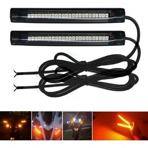 2Pcs 10CM Amber led Strip Motorcycle Turn Signal Lights,Universal Front Rear Indicator Blinker Tail Light Bars with 24LED 12V for Motorcycle Trailer ATV UTV SUV Golf Cart in Saudi Arabia
