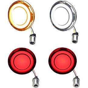 1157 Front 1156 Rear Smoked LED Turn Signals, 2 Inch Bullet Motorcycle Brake Taillights for Harley Sportster, Touring, Softail Road King Electra Glide Iron 883-4Pcs