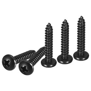 #7x1/2" Phillips Pan Head Self-Tapping Screw - 100Pack - Black Oxide 304 Stainless Steel Sheet Metal Screws Wood Screws