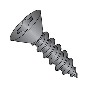 Small Parts 0820APFB Steel Sheet Metal Screw, Black Oxide Finish, 82 degrees Flat Head, Phillips Drive, Type A, #8-15 Thread Size, 1-1/4" Length (Pack of 100)