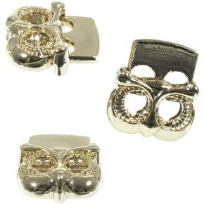 10 Pack Gold Colored Metal Toggle Stopper – Own Shaped Buckle for Rope, Drawstring Ends, with 2 Holes