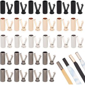 PH PandaHall 32 Sets Shoelace Tips 4 Colors Aglets for Shoelaces Alloy Shoelace Head and Cords End Tips Metal Aglet Replacement Tips for DIY Repairing and Design Making