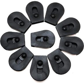 E-outstanding Wheeled Cord Lock Stopper 10PCS Black Paracord Cord Locks