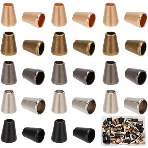 GORGECRAFT 5 Colors 60Pcs Zinc Alloy Cord Ends Cone Cord Rope Lock Hoodie Drawstring Replacement Cord End Lock Metal Drawstring Rope Stopper for Lanyard Clothes Backpack Bag