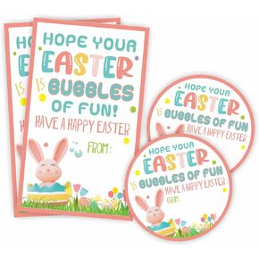 Happy Easter Sticker Kit - A Little Treat for Some Bunny Sweet - 20 Round Sealing Label & 20 Gift Tags - Adhesive Gift Wrapping Sticker Set for Kids, Teacher, Party Favor & Decorations - A10