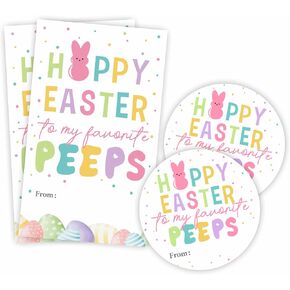 Happy Easter Sticker Kit - A Little Treat for Some Bunny Sweet - 20 Round Sealing Label & 20 Gift Tags - Adhesive Gift Wrapping Sticker Set for Kids, Teacher, Party Favor & Decorations - A10 in Kuwait