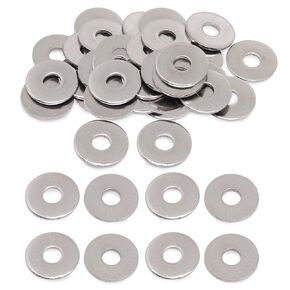 1/4" Flat Washers, 304 Stainless Steel Fender Washers, 1" Outside Diameter, Small Washers for Screws, 0.06 inch Thickness (50 Pcs, M6 x 25mm)