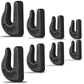 8Pack Weld On Chain Grab Hook, G70 3/8" Forged Chain Hook,Heavy Duty Weldable Grab Hooks for Tractors, Truck, Forklift, Trailers - 6600 lbs WLL