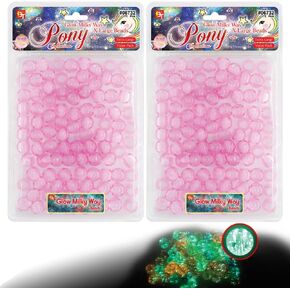200 Pcs Beads Jewelry Making Kit DIY Hair Braiding Bracelet Ornaments Crafts Extra Large Round Pony +2 Beaders Included (Clear)