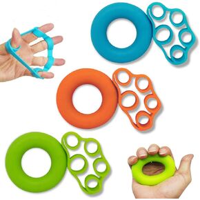 Hand Grip Strengthener & Finger Stretcher,Finger Grip Exerciser Strength Trainer,Forearm Grip Workout for Climbing Basketball Relieve Wrist Carpal Tunnel Pain-6pcs