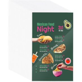 WeChef 8.5 بوصة × 14 بوصة غطاء قائمة من الفينيل الشفاف مزدوج الجوانب 2 عرض حامل قائمة بلاستيكي تحميل علوي للمطاعم والمقهى 30 حزمة in Kuwait