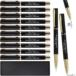 PerKoop 10 Set Thank You Gifts Inspirational Ballpoint Pens with Gift Boxes Bulk Appreciation Party Favors for Employee Coworker Staff Team Friends Office Supplies(Black,Mixed)