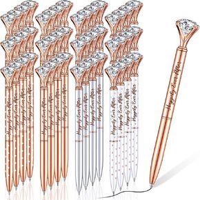 Yexiya الزفاف دش الأقلام الأقلام الماس الزفاف الكريستال أقلام بسعادة من أي وقت مضى بعد الأقلام بلينغ المعادن الحبر الأسود أقلام الحبر الوردي الأقلام الذهبية لاستحمام الزفاف النساء الفتيات هدية مكتب العرض (24 جهاز كمبيوتر شخصى) in Kuwait