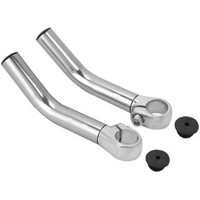 2Pcs Bicycle Handle Bar End, Bike Pad Cushion Aluminum Alloy Cycling Replacement Accessory(Silver)