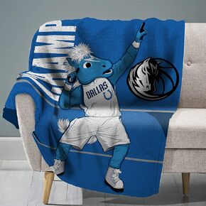 Sleep Squad Dallas Mavericks Champ 60" x 80" Raschel Plush Blanket – an NBA Mascot Super-Soft Throw