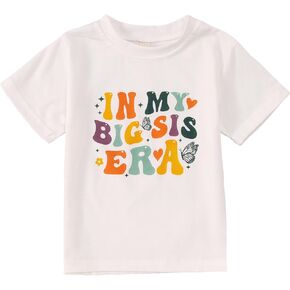 BOUTIKOME in My Big Sis Era Shirts Toddler Baby Girl T-Shirt Summer Tops Big Sister Announcement Outfit Short Sleeve Tee in Saudi Arabia