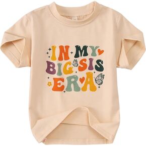KEKEMI Toddler Girl Big Sis Era Graphic Shirt Baby Girl Big Sister T-Shirt Short Sleeve Big Sis Tee Tops Cute Summer Outfit
