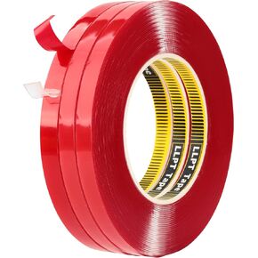 LLPT Double Sided Tape Acrylic Waterproof Permanent Mounting Tape 0.4 Inch x 108 Ft Total for Nail Box Home Deco and LED Strips Lights (AC0400)