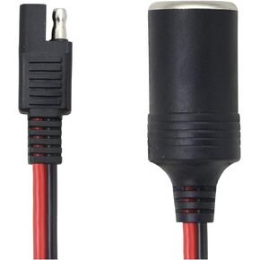 SAE to Cigarette Lighter Plug Socket Adapter Power Extension Cable Cord SAE 2 Pin Quick Release Connect Disconnect Plug