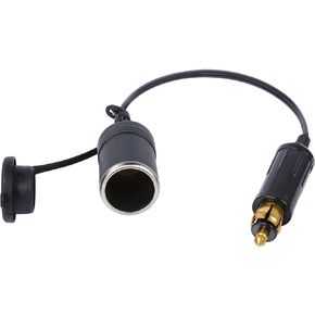 YACSEJAO Hella(Din) to Standard Cigarette Lighter Adapter - Cable Extension, European Male Din Plug Cigarette Lighter Adapter Socket 12V 24V for Motorcycle and Truck