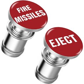 2Pcs Car Cigarette Lighter Replacement Accessory, Universal Design Fits Most Vehicles with Standard 12 Volt Power Source,Red (EJECT+FIRE MISSILES)