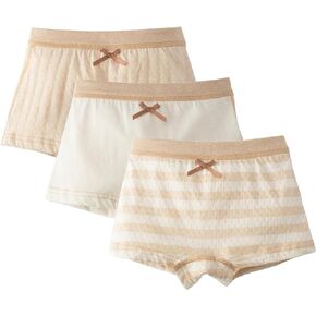 GZMM Girls Organic Cotton Shorties Underwear Toddler Briefs GOTS Certified Kids Panties Pack of 3