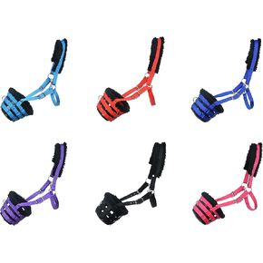 SIE Horse Grazing Muzzle Feed Bags (Cob, Pink)