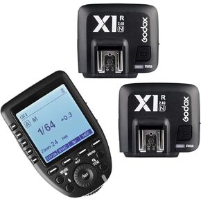 Godox Xpro-N 2.4G X System TTL Wireless Trigger Transmitter with 2X X1R-N Controller Receiver for Nikon Camera,i-TTL Function,Compatible with SB900 SB800 SB5000 V860N Flash
