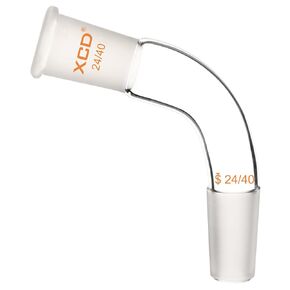 Glass Distillation Adapter, 105 Degree Bent Distilling Adapter Borosilicate Glass Distillation Adapter with 24/40 Outer and Inner Joint