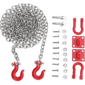 RC Car Tow Hook, U Shaped Tow Hook RC Trailer Chain Set Assemble Parts RC Crawler Accessories for RC Climbing Cler Car