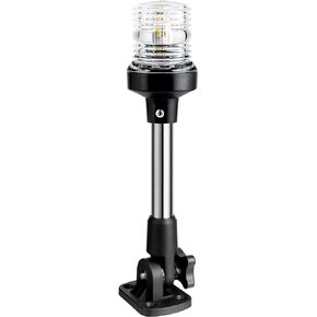 BESLUXMIC Made 3-NM LED Fold Down Boat Stern Light All Round 360° Boat Anchor Light for Pontoon and Fishing Boat 12-24V (9 inch)