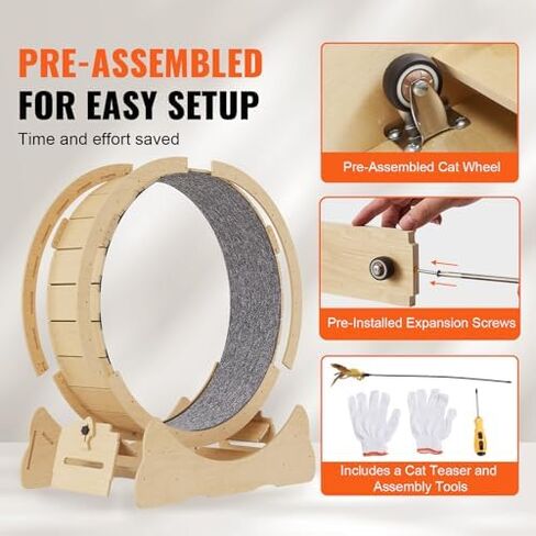 VEVOR Cat Exercise Wheel for Indoor Cats, 35.8 inch Cat Treadmill Wheel Exerciser, Cat Running Wheel for Cat's Weight Loss and Health in Saudi Arabia