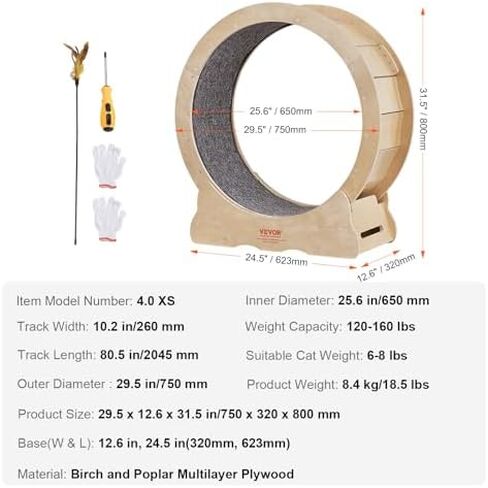 VEVOR Cat Exercise Wheel for Indoor Cats, 35.8 inch Cat Treadmill Wheel Exerciser, Cat Running Wheel for Cat's Weight Loss and Health in Saudi Arabia