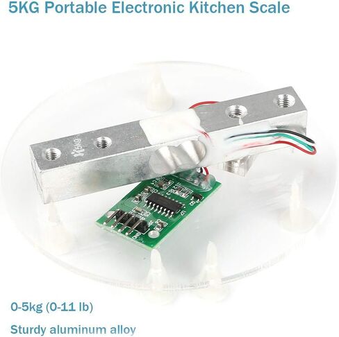 MakerHawk Digital Load Cell Weight Sensor HX711 AD Converter Breakout Module 5KG Portable Electronic Kitchen Scale for Ar duino Scale in Saudi Arabia