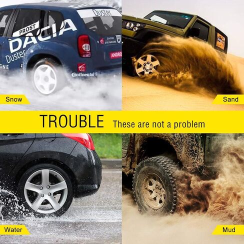Snow Chains, Snow Tire Chains Car Anti Slip Adjustable Anti-Skid Chains Car Tire Snow Chains for Car/SUV 10Pcs (Yellow-1) Truck Width 7.3"-11.7"(185mm-295mm) in Saudi Arabia
