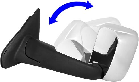 DNA Motoring TWM-012-T222-BK Pair of Manual Adjustment Flip Up Towing Side Mirrors Compatible With 02-08 Ram 1500/03-09 Ram 2500 3500, Black in Saudi Arabia