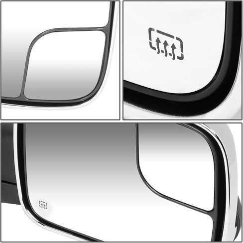 DNA Motoring TWM-012-T222-BK Pair of Manual Adjustment Flip Up Towing Side Mirrors Compatible With 02-08 Ram 1500/03-09 Ram 2500 3500, Black in Saudi Arabia