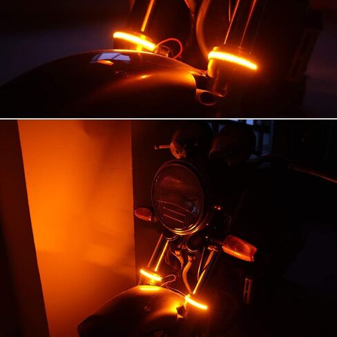 2Pcs 10CM Amber led Strip Motorcycle Turn Signal Lights,Universal Front Rear Indicator Blinker Tail Light Bars with 24LED 12V for Motorcycle Trailer ATV UTV SUV Golf Cart in Saudi Arabia