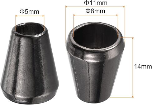 64 قطعة من أقفال حبل معدني على شكل جرس مخروطي، قفل حبل معدني ينتهي بأقفال حبل سدادة لحقائب الظهر وحقائب أربطة الأحذية، أسود in Kuwait