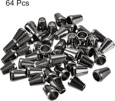 64 قطعة من أقفال حبل معدني على شكل جرس مخروطي، قفل حبل معدني ينتهي بأقفال حبل سدادة لحقائب الظهر وحقائب أربطة الأحذية، أسود in Kuwait