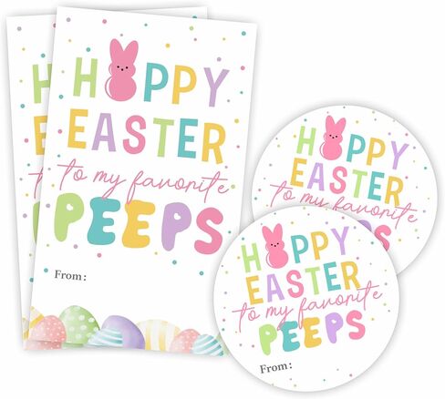 Happy Easter Sticker Kit - A Little Treat for Some Bunny Sweet - 20 Round Sealing Label & 20 Gift Tags - Adhesive Gift Wrapping Sticker Set for Kids, Teacher, Party Favor & Decorations - A10 in Kuwait
