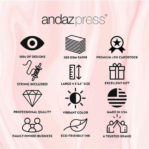 مجموعة Andaz Press Blush Pink Gold Glitter Print لحفلات الزفاف، بطاقات ألعاب Bingo لحفلات الزفاف، 20 حزمة in Saudi Arabia