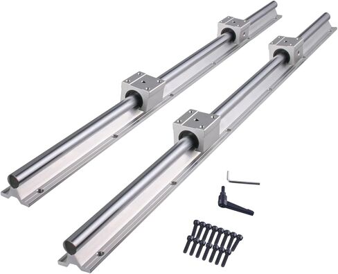CNCYEAH Linear Rail SBR20 1000mm 2PCS Linear Rail Guide with 4 PCS SBR20UU Square Type Carriage Bearing Blocks Linear Rails and Bearings Kit for DIY CNC Routers Lathes Mills Automated Machines in Saudi Arabia