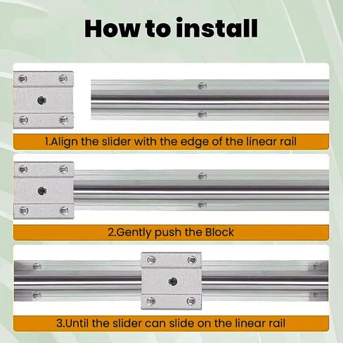 CNCYEAH Linear Rail SBR20 1000mm 2PCS Linear Rail Guide with 4 PCS SBR20UU Square Type Carriage Bearing Blocks Linear Rails and Bearings Kit for DIY CNC Routers Lathes Mills Automated Machines in Saudi Arabia