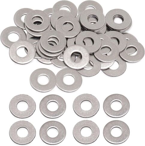 1/4" Flat Washers, 304 Stainless Steel Fender Washers, 1" Outside Diameter, Small Washers for Screws, 0.06 inch Thickness (50 Pcs, M6 x 25mm) in Saudi Arabia
